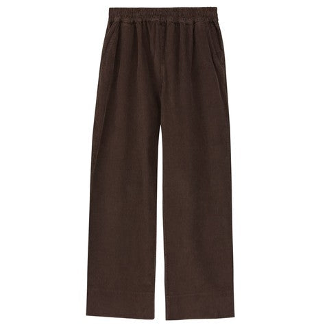Skall Studio Jasmine trousers chocolate dark brown cord corduroy pull on relaxed pants