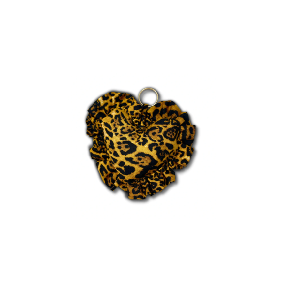 leopard print ruffle heart keyring by katie france london