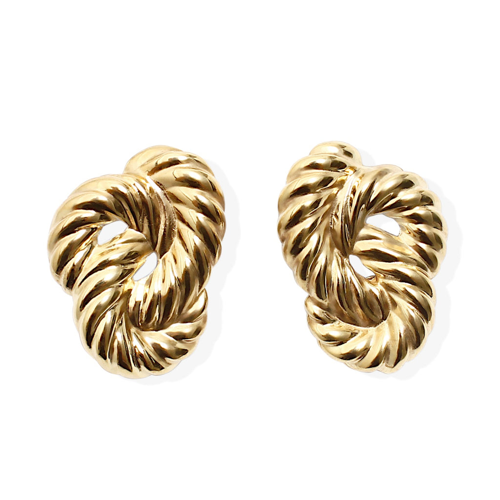 By Alona Lolita earrings braided drop stud gold