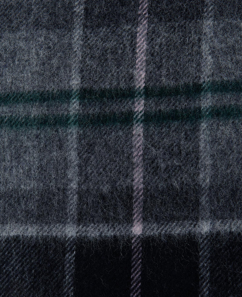 Barbour GANNI collab wool scarf winter tartan LSC0455TN51 grey check fringe A6452