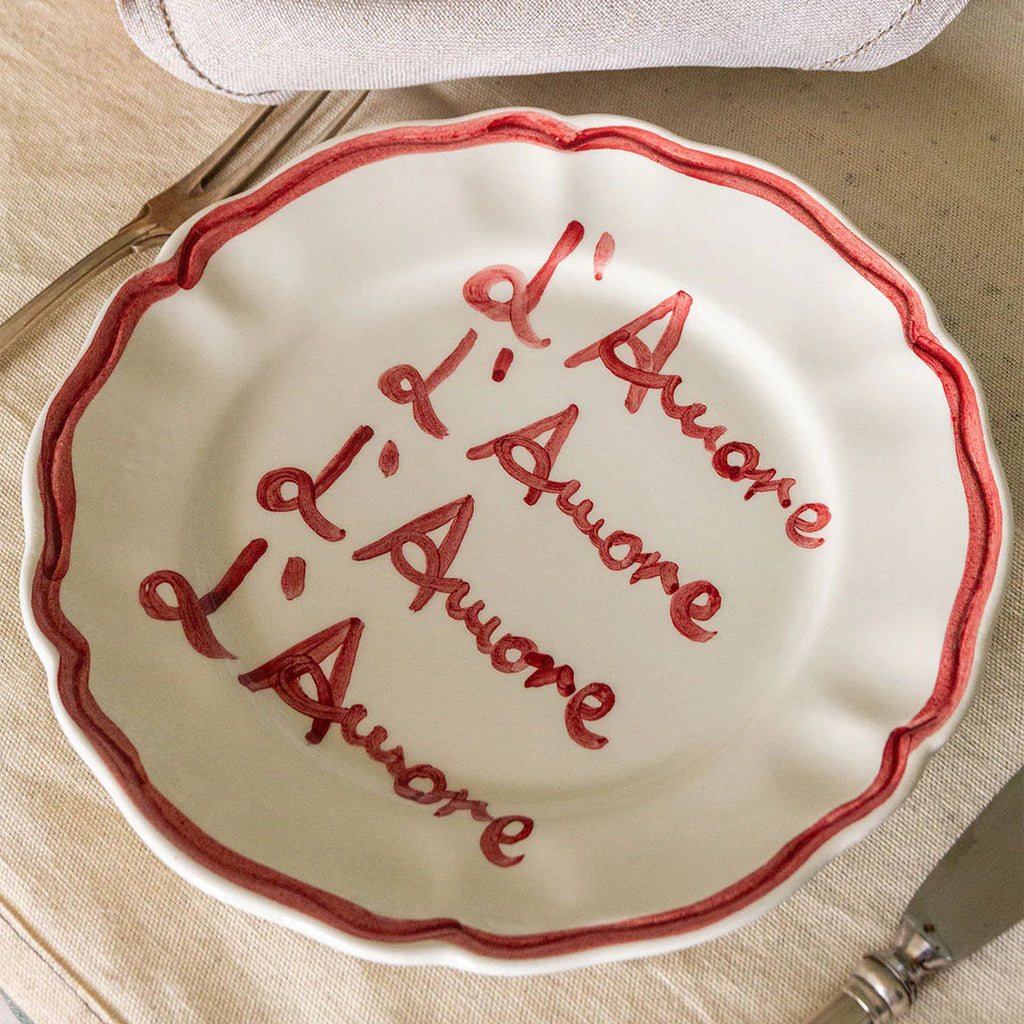 musae studio Hand-painted ceramic L'amore Plate from Fil Rouge 