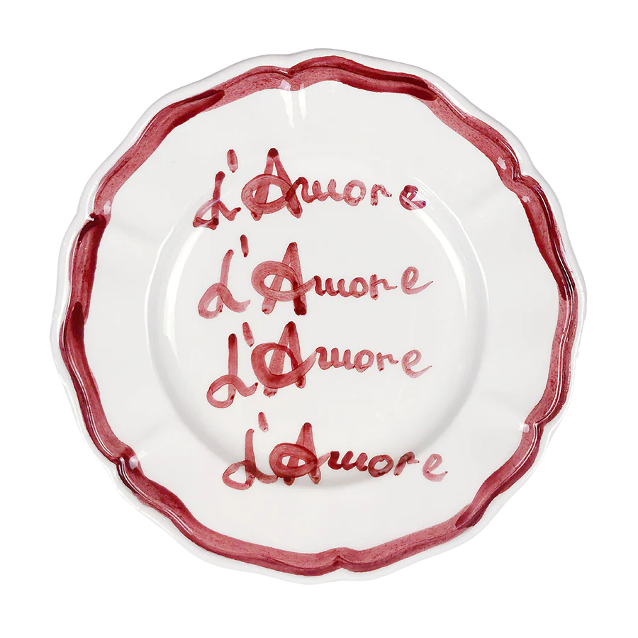 musae studio Hand-painted ceramic L'amore Plate from Fil Rouge 