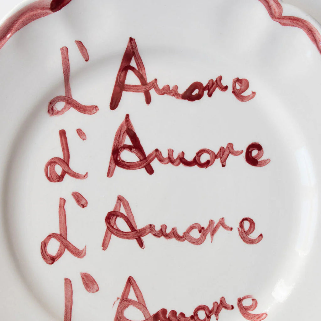 musae studio Hand-painted ceramic L'amore Plate from Fil Rouge 