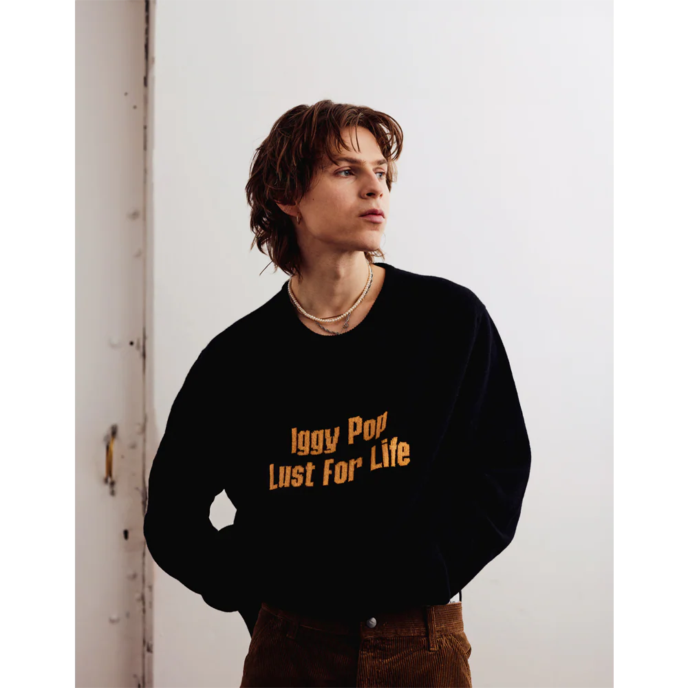 HADES Iggy Pop 'Lust for Life' Unisex/Men's Jumper black with yellow writing