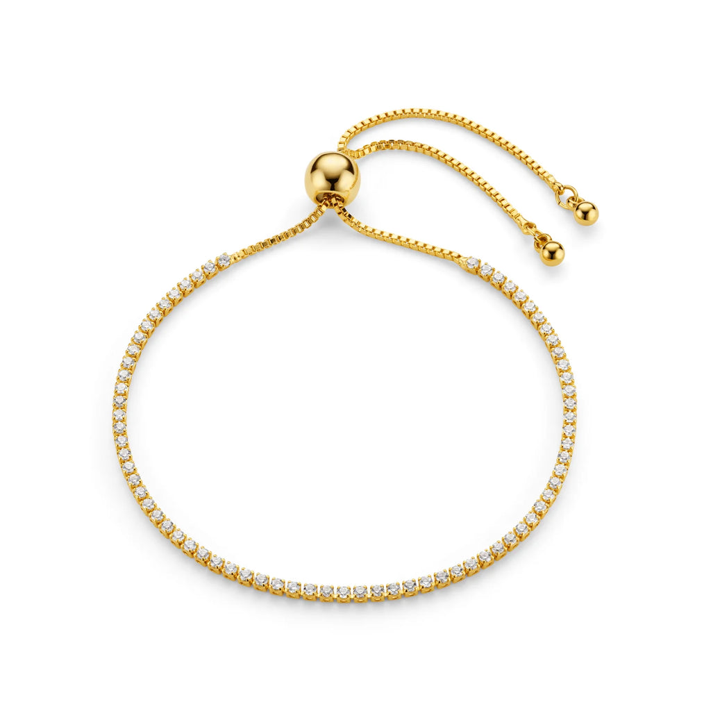 orelia Fine Crystal Tennis Slider Bracelet Gold