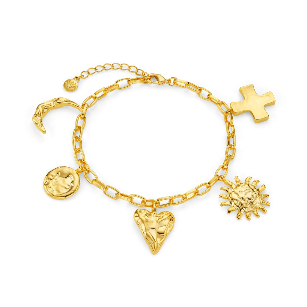 Orelia Statement Molten Charm Bracelet Gold