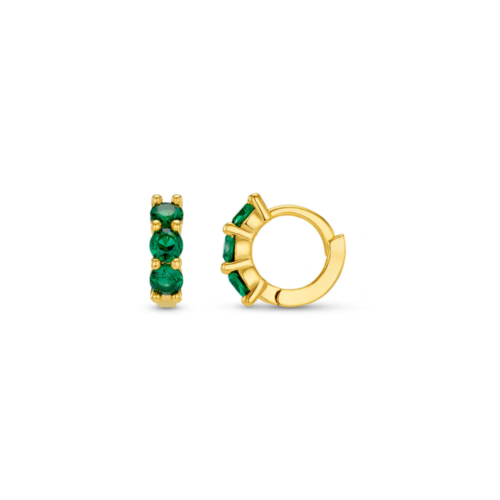 orelia Emerald Mini Micro Hoop Earrings green Gold