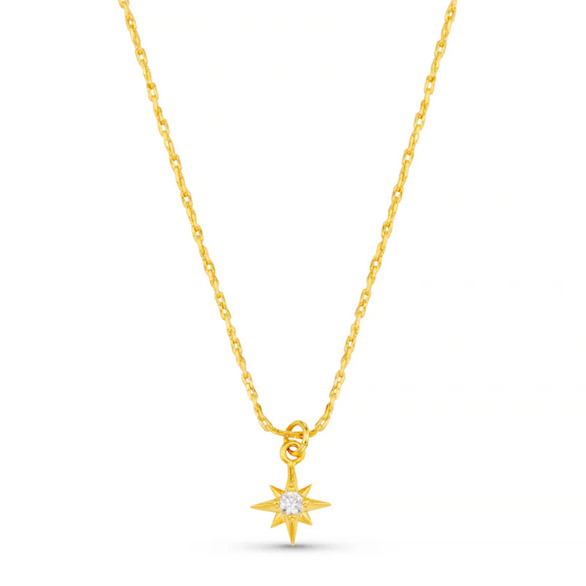 orelia Micro Starburst Fine Collar Necklace Gold