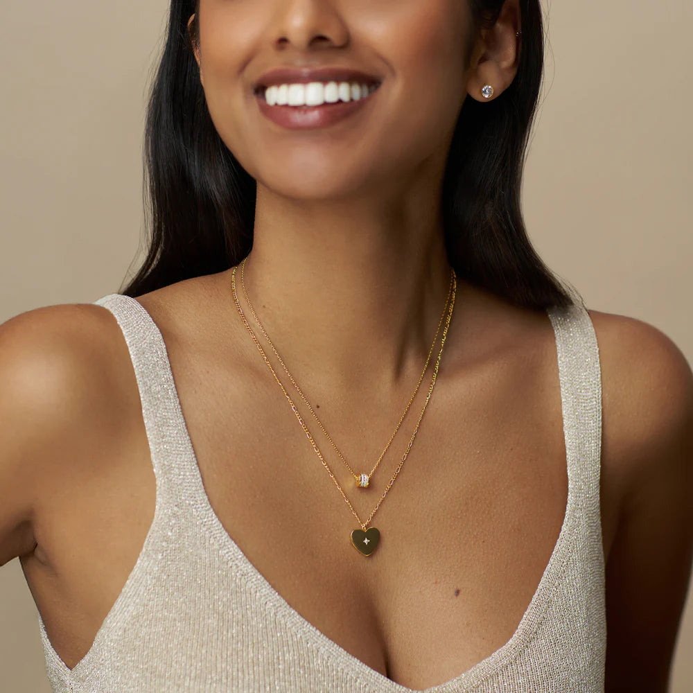 orelia Pavé Thread Through Necklace Gold