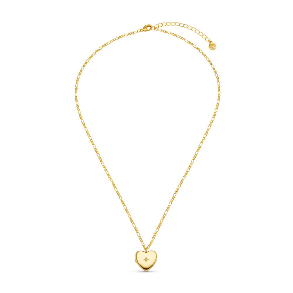 Orelia Crystal Heart Locket Necklace Gold