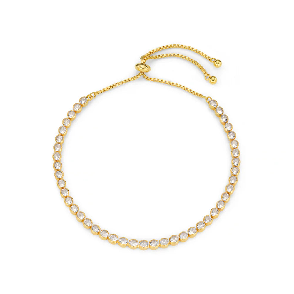 orelia Crystal Tennis Slider Bracelet Gold