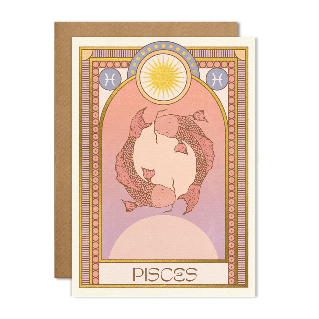 cai & jo zodiac horoscope greeting card pisces