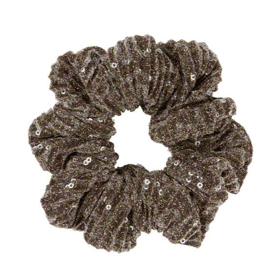 grey sequinned scrunchie by stine goya