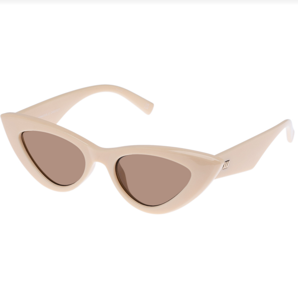 le specs hypnosis cat cats eye sunglasses ivory white cream