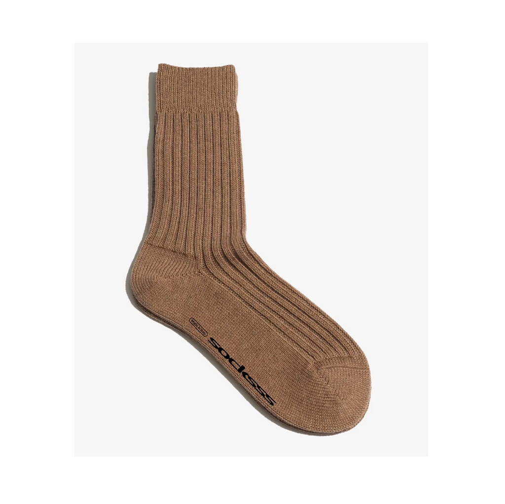 Socksss truffle taupe brown ankle ribbed chunky crew socks organic cotton