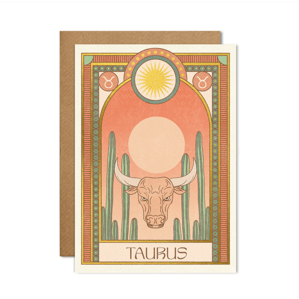 cai & jo zodiac horoscope greeting card taurus