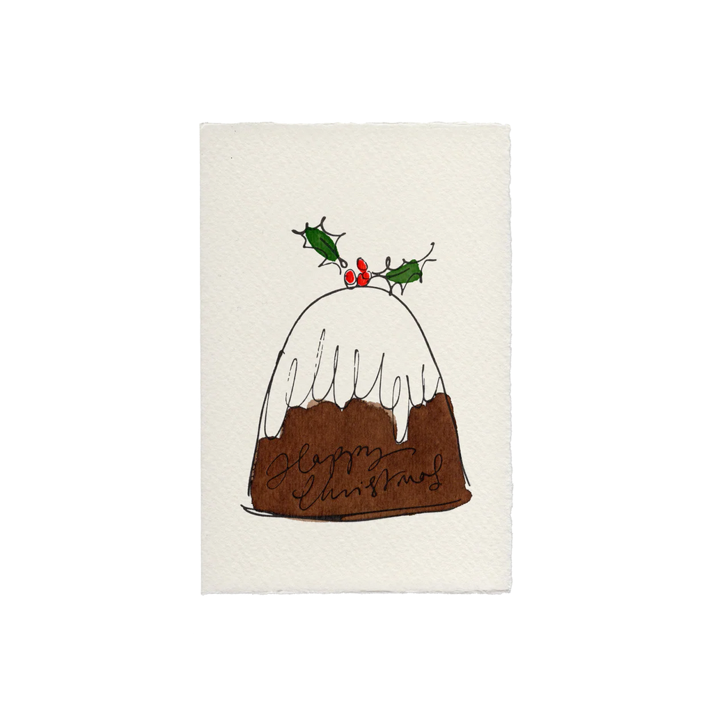 Happy Christmas Figgy Pudding Greeting Card by Scribble & Daub