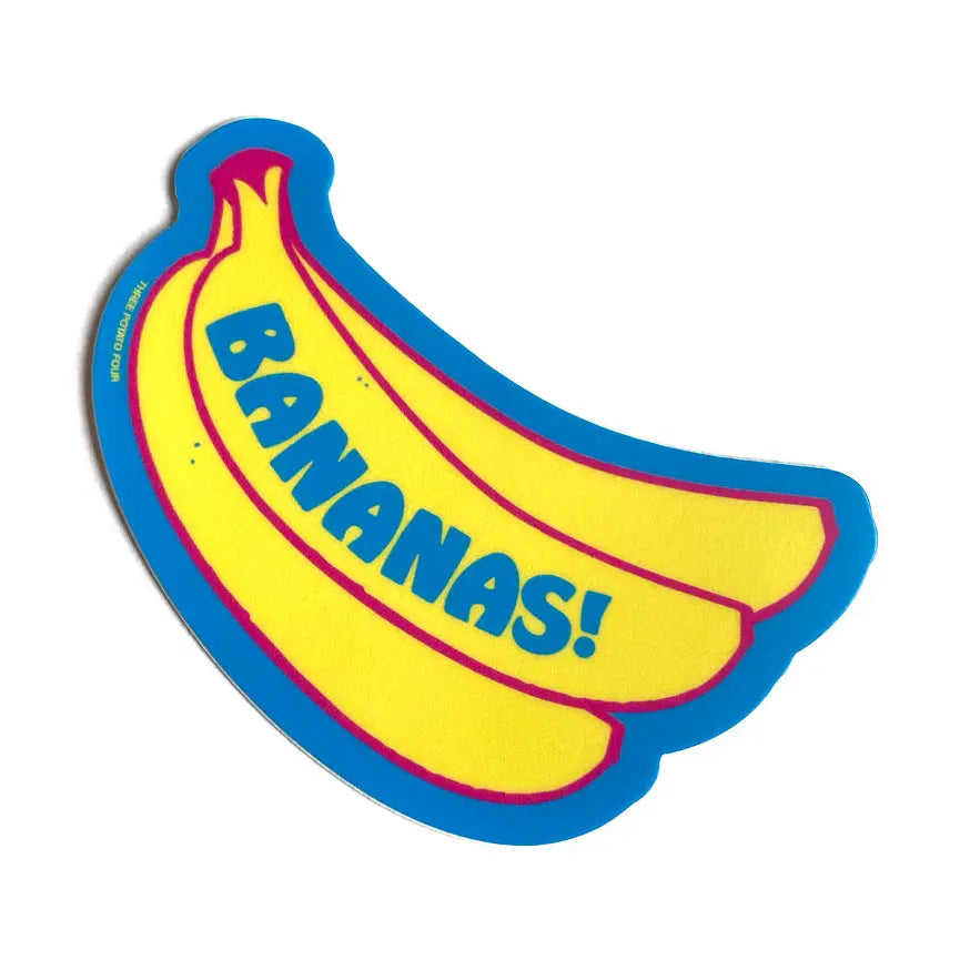 Vintage-style BANANAS! sticker by Three Potato Four 