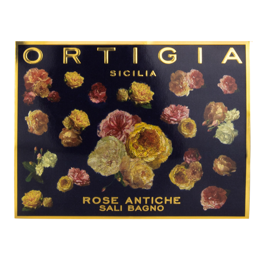 Ortigia travel-sized envelope of Rose Antiche bath salts 75g