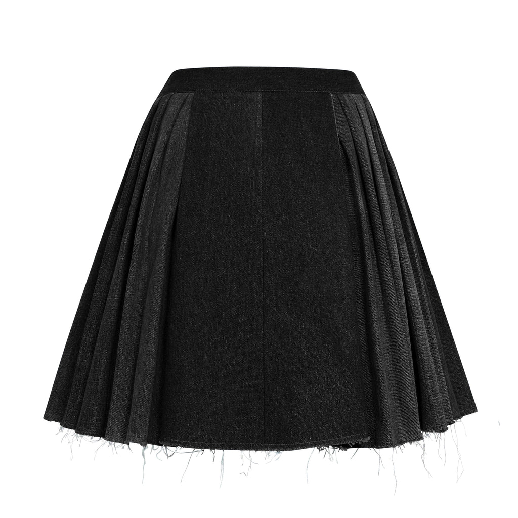 black denim billie kilt skirt by ELV Denim