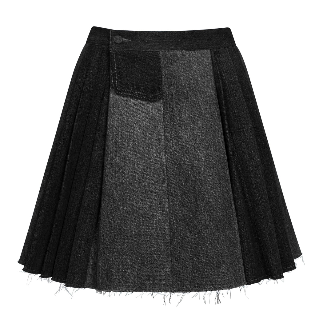 black denim billie kilt skirt by ELV Denim