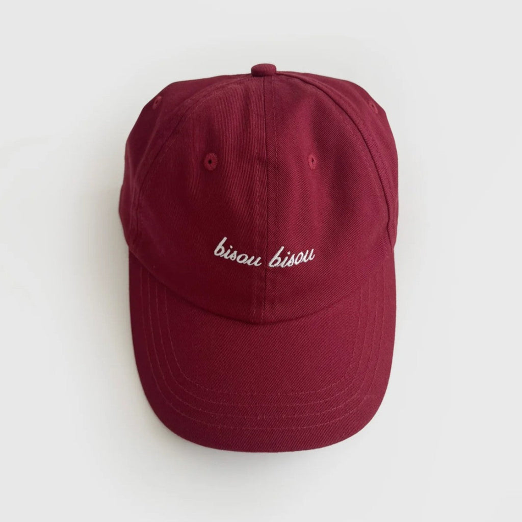 le scarf bisous bisous cap cotton wine red burgundy
