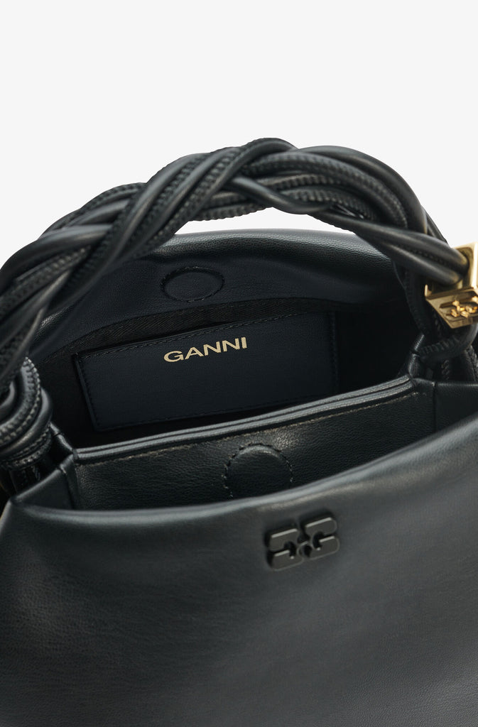 ganni bou handbag crossbody bag black logo small