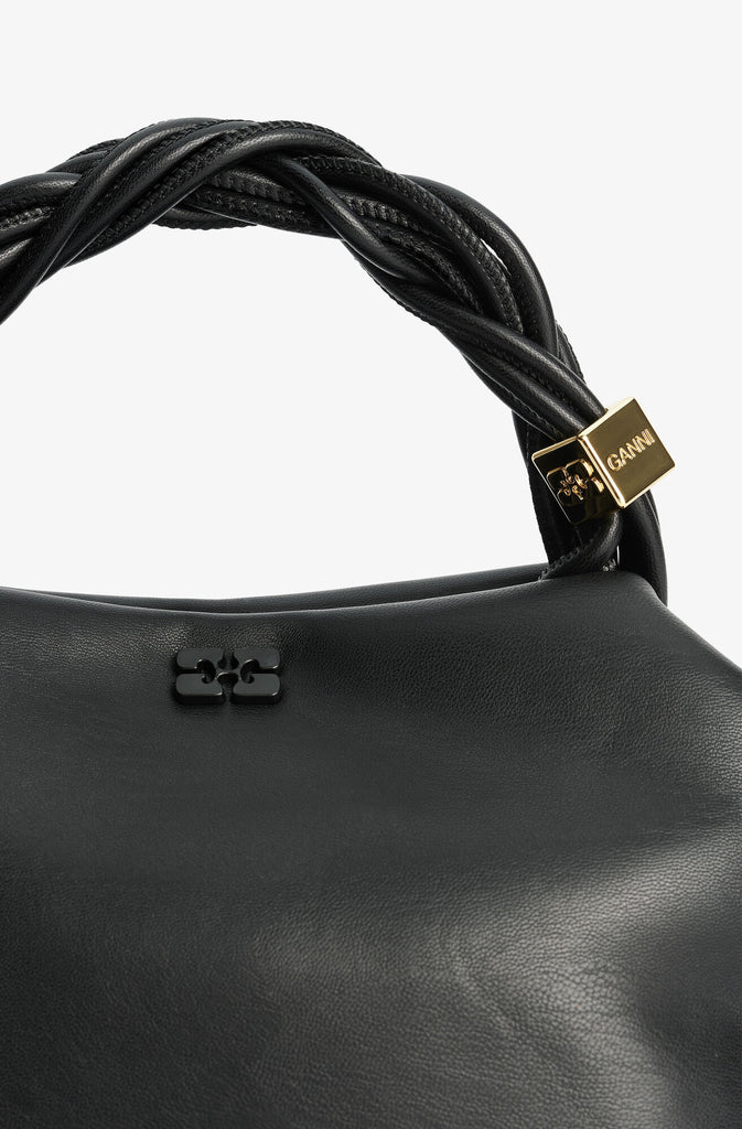 ganni bou handbag crossbody bag black logo small