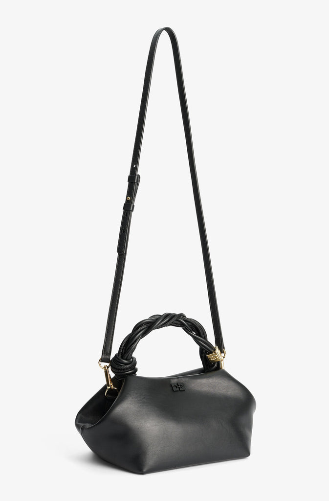 ganni bou handbag crossbody bag black logo small