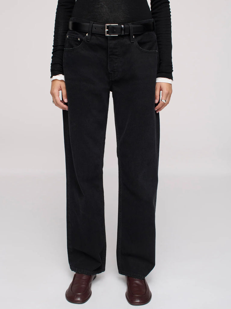 DALA Calla Mid Rise crop Ankle Jeans in One Year Black