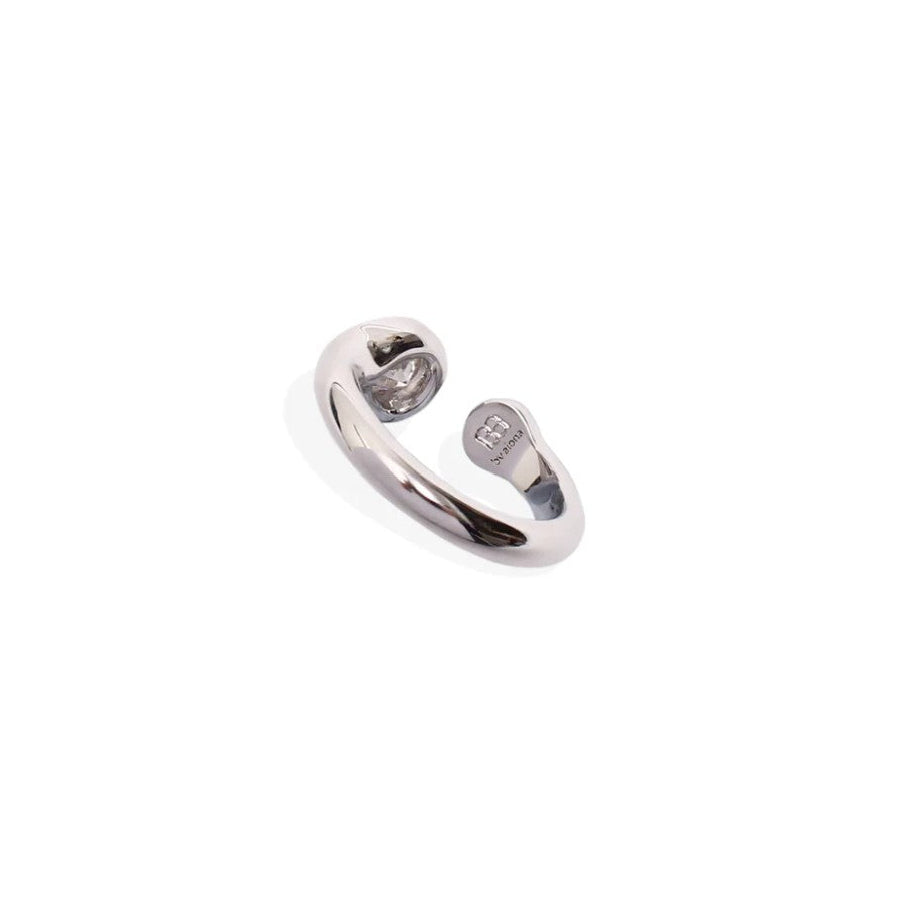 By Alona Celestine open ring  set with a sparkling teardrop cubic zirconia stone in sterling silver