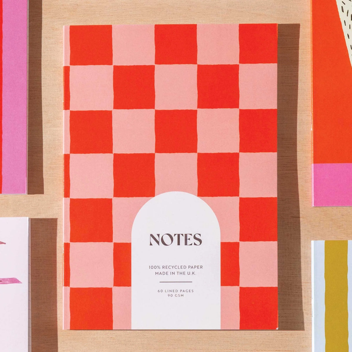 Note Checkerboard NOTEBOOK | PEACH & CHERRY CHECKERBOARD – PAVEMENT