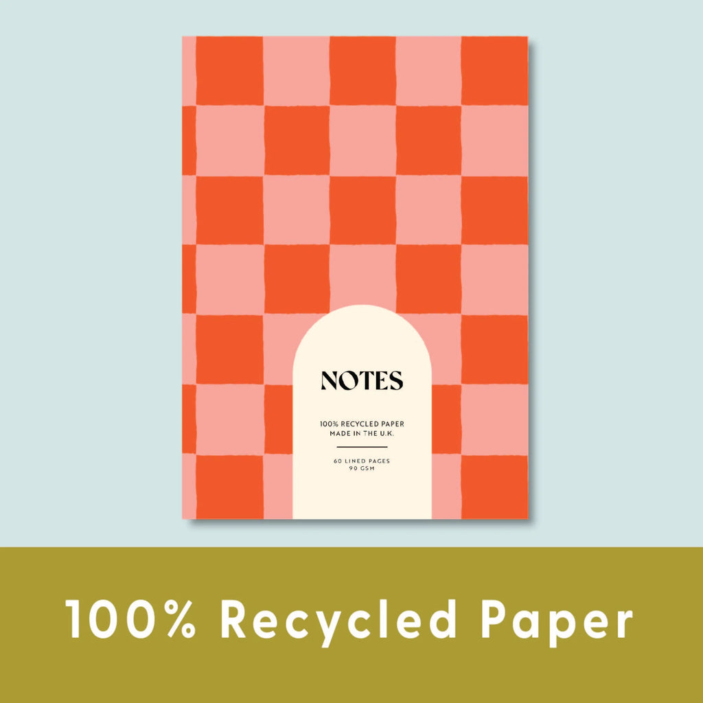 Note Checkerboard NOTEBOOK | PEACH & CHERRY CHECKERBOARD – PAVEMENT