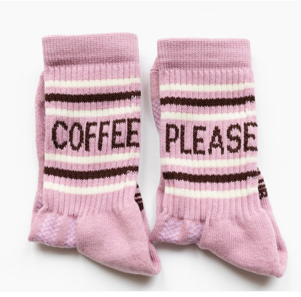 COFFEE PLEASE Slogan socks PINK Mardy Bum Active Club