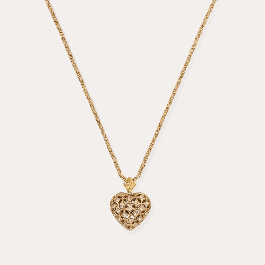 The Coracao heart necklace by Gas Bijoux gold vintage 1990 Andre Gas