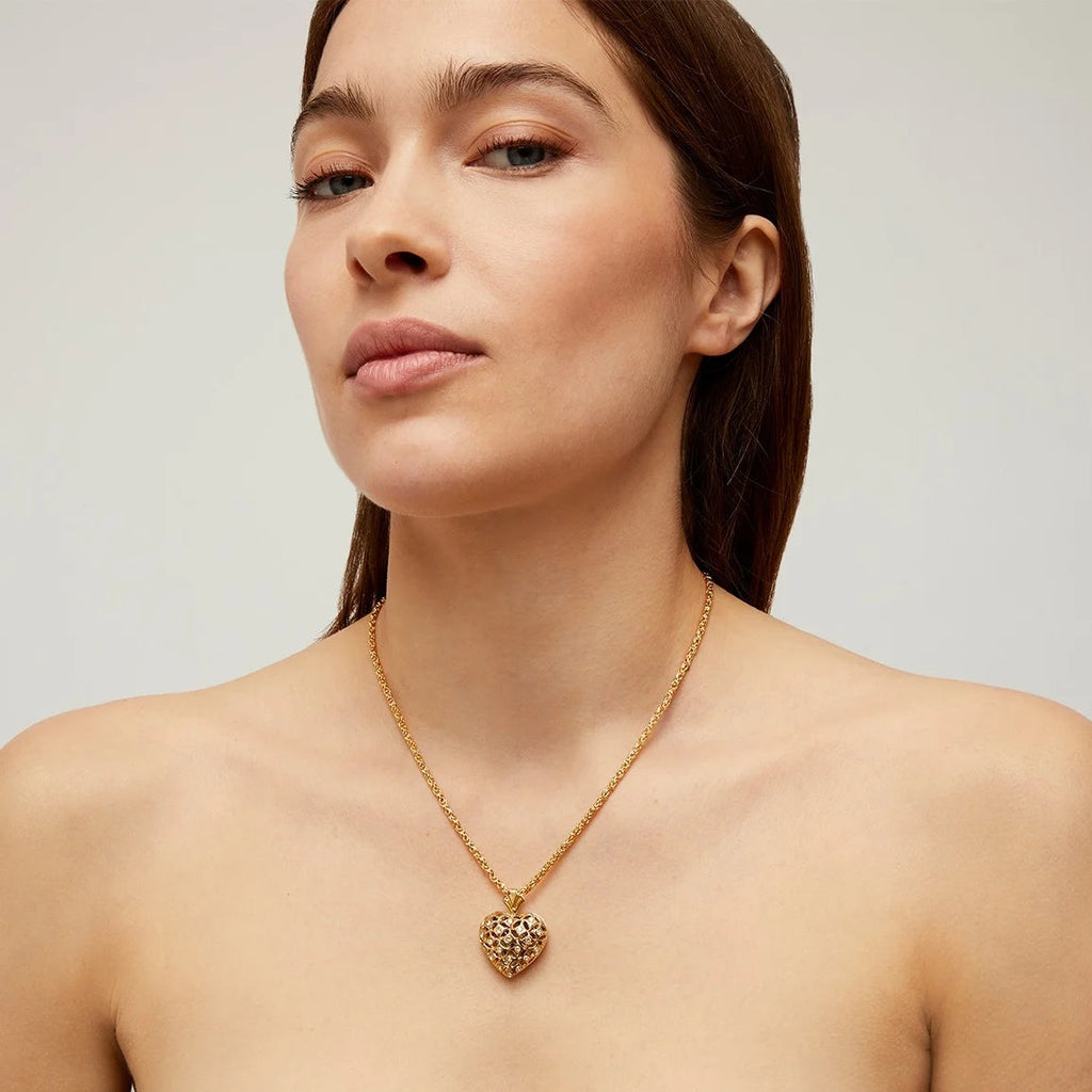 The Coracao heart necklace by Gas Bijoux gold vintage 1990 Andre Gas