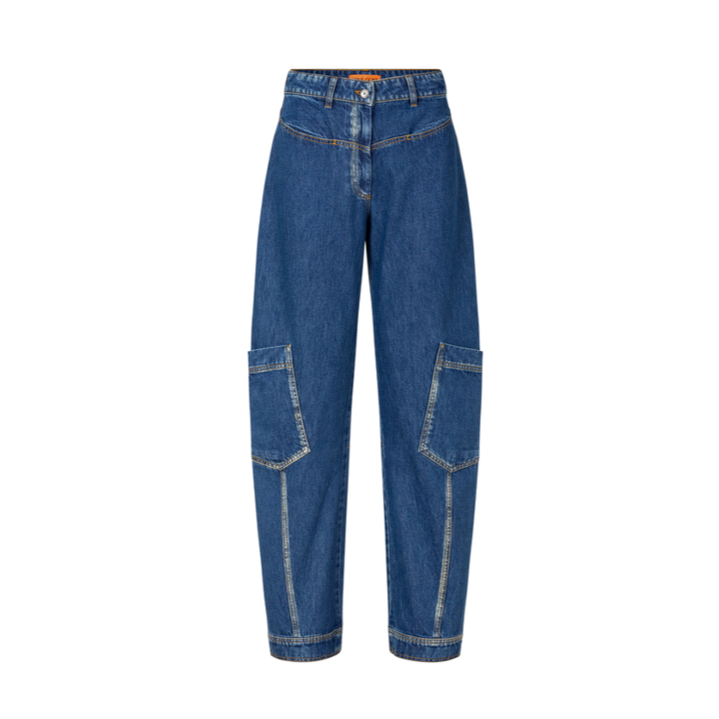 stine goya dion trompe l'oeil blue denim jeans 