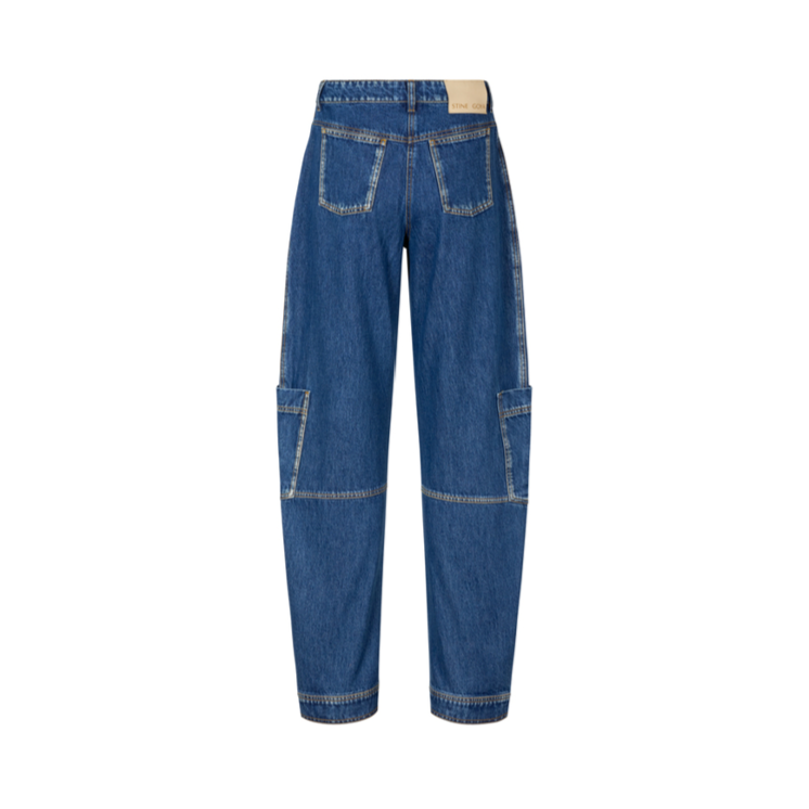 stine goya dion trompe l'oeil blue denim jeans 