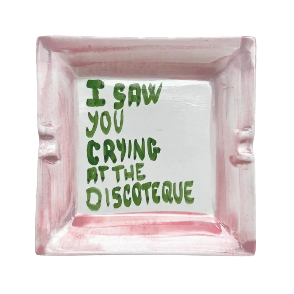 musae studio I SAW YOU CRYING AT THE DISCOTEQUE Trinket Tray plate ashtrey pink green