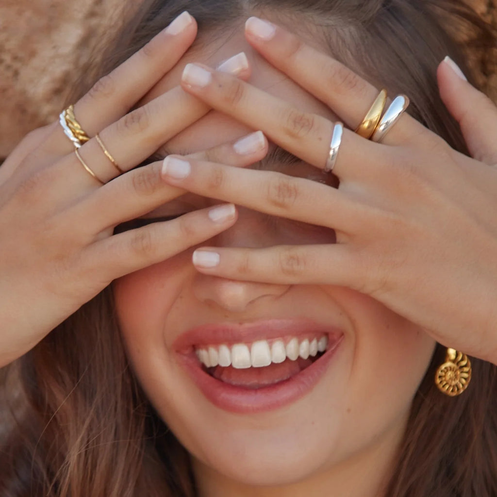 orelia LUXE Domed Ring waterproof gold