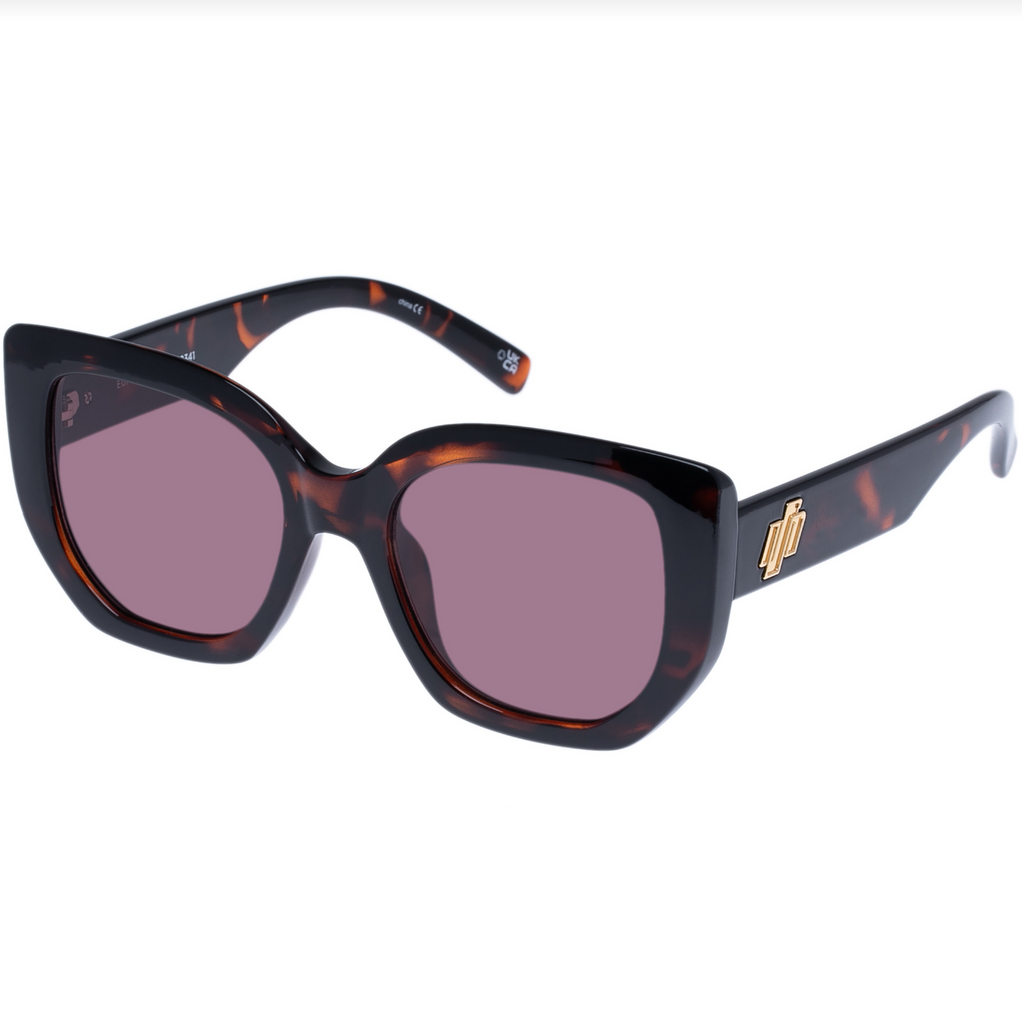 le specs euphoria sunglasses in super dark tort tortoiseshell