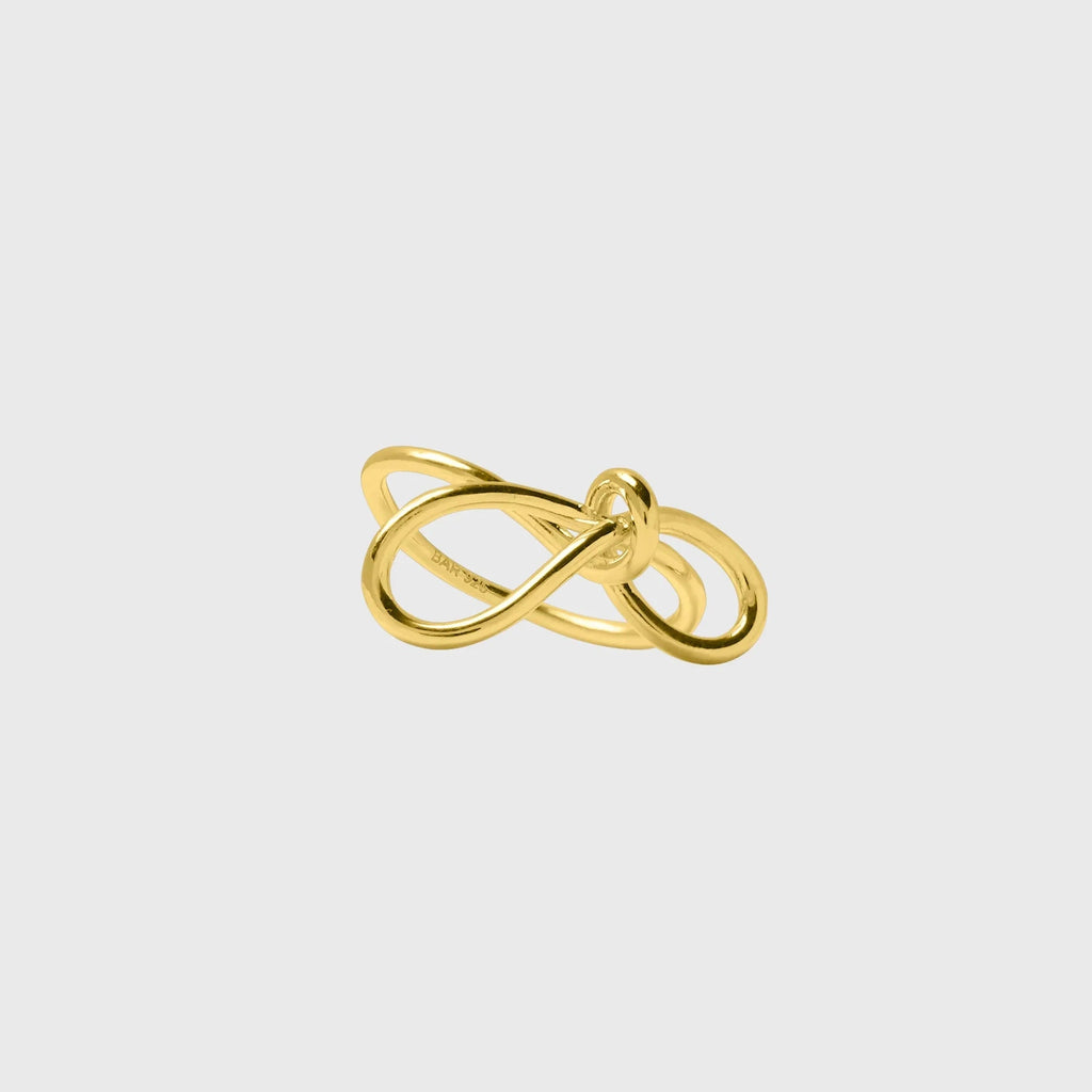 bar jewellery gold plated fiocco twist bow ring 