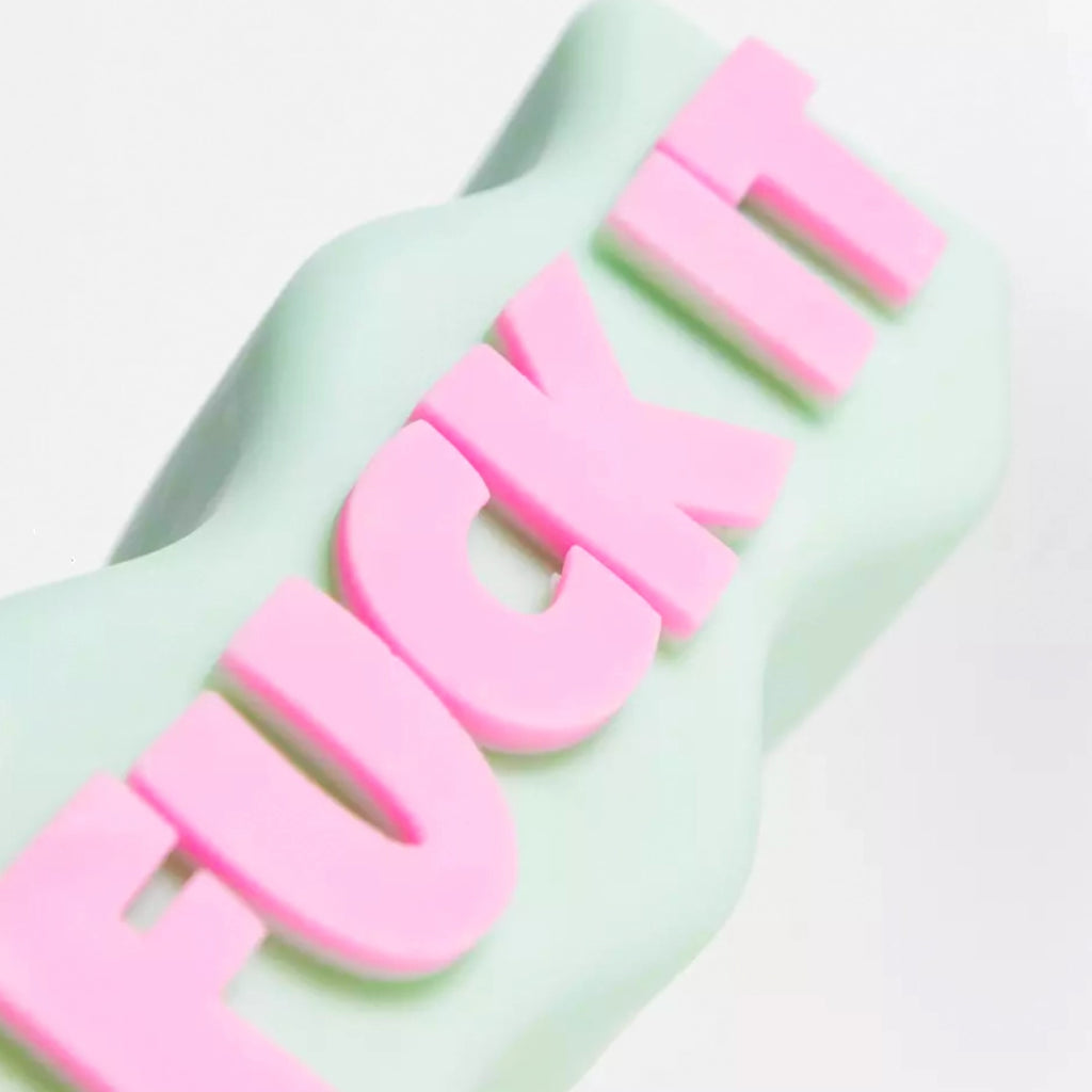 wavey casa FUCK IT swear Candle Mint Green and pink