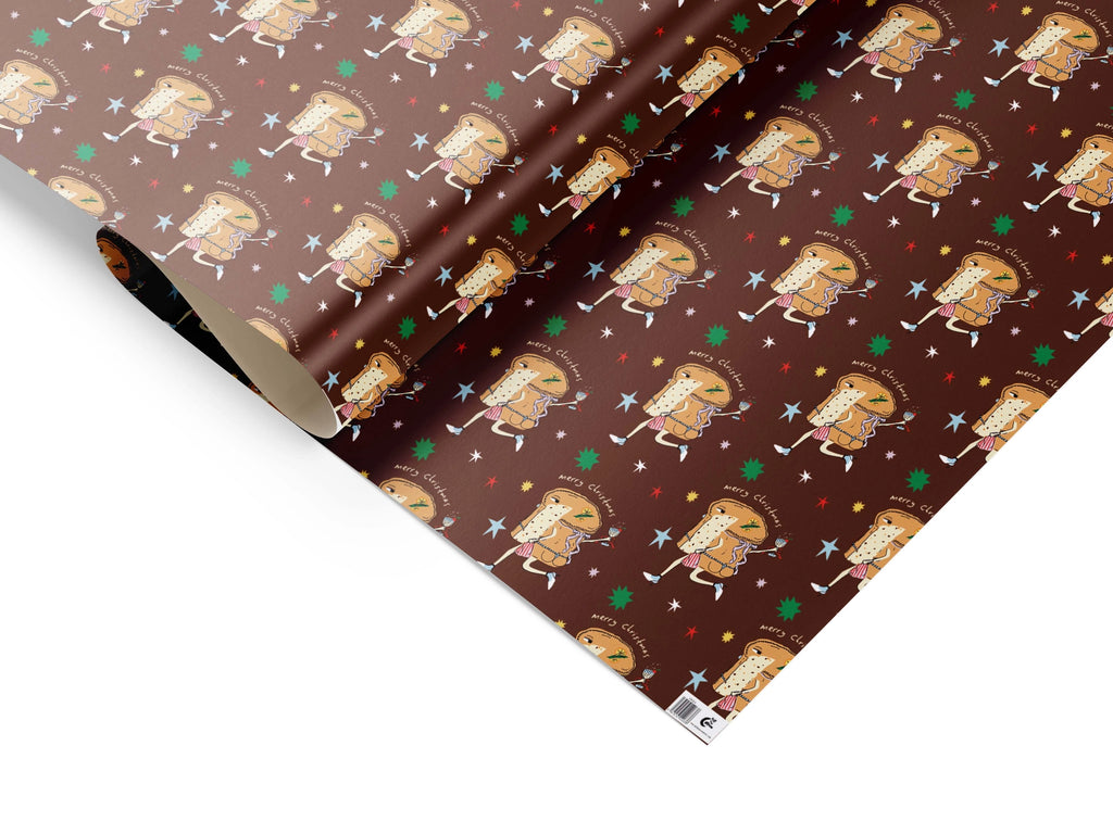 eat the moon Christmas Panettone in Heels Christmas Wrapping Paper festive