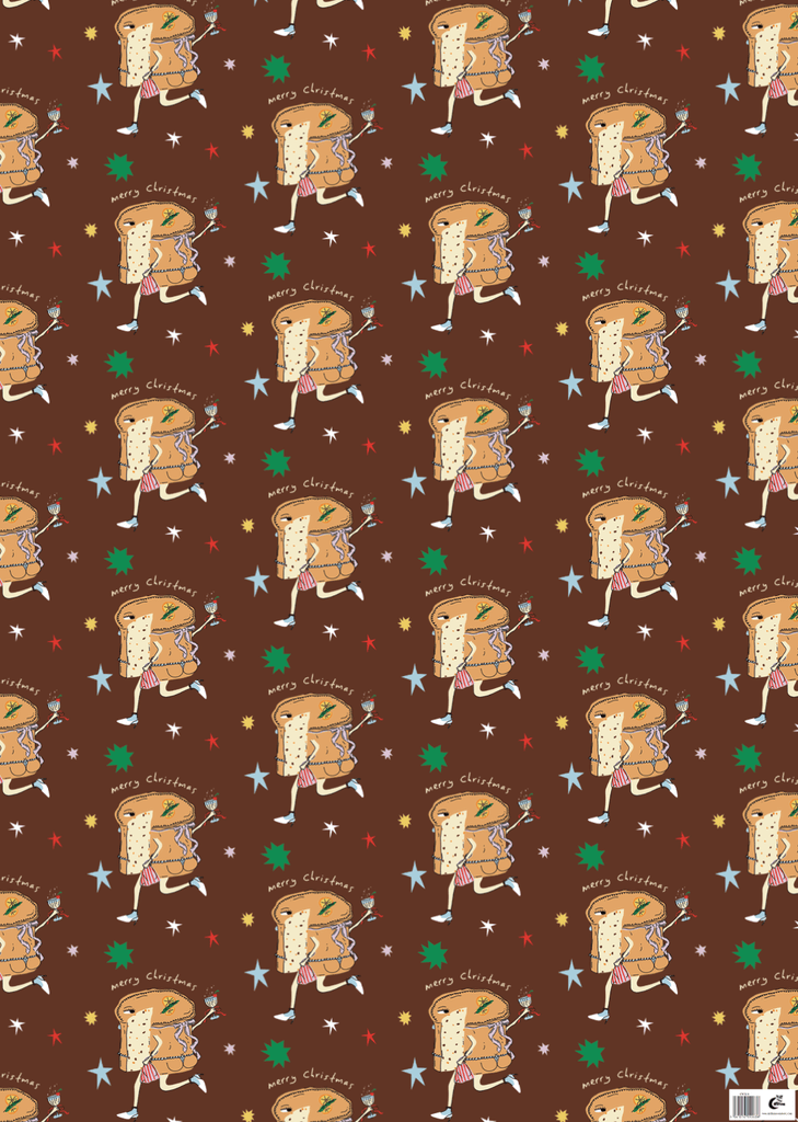 eat the moon Christmas Panettone in Heels Christmas Wrapping Paper festive