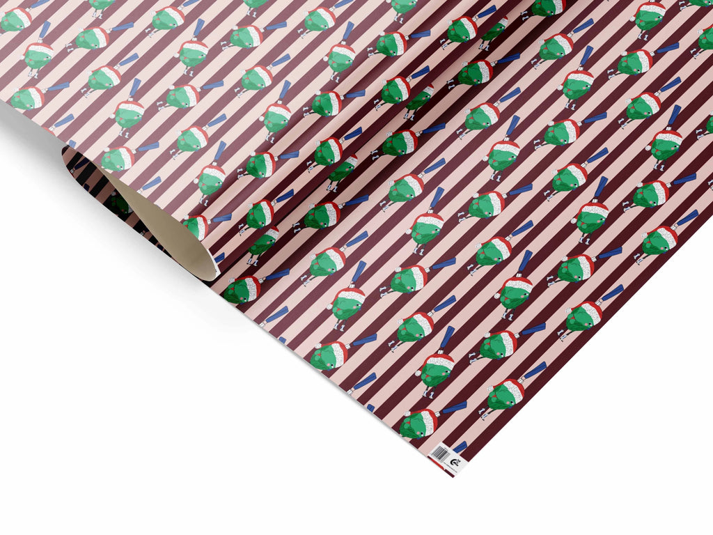 eat the moon Naughty Sprout Stripes Christmas Wrapping Paper