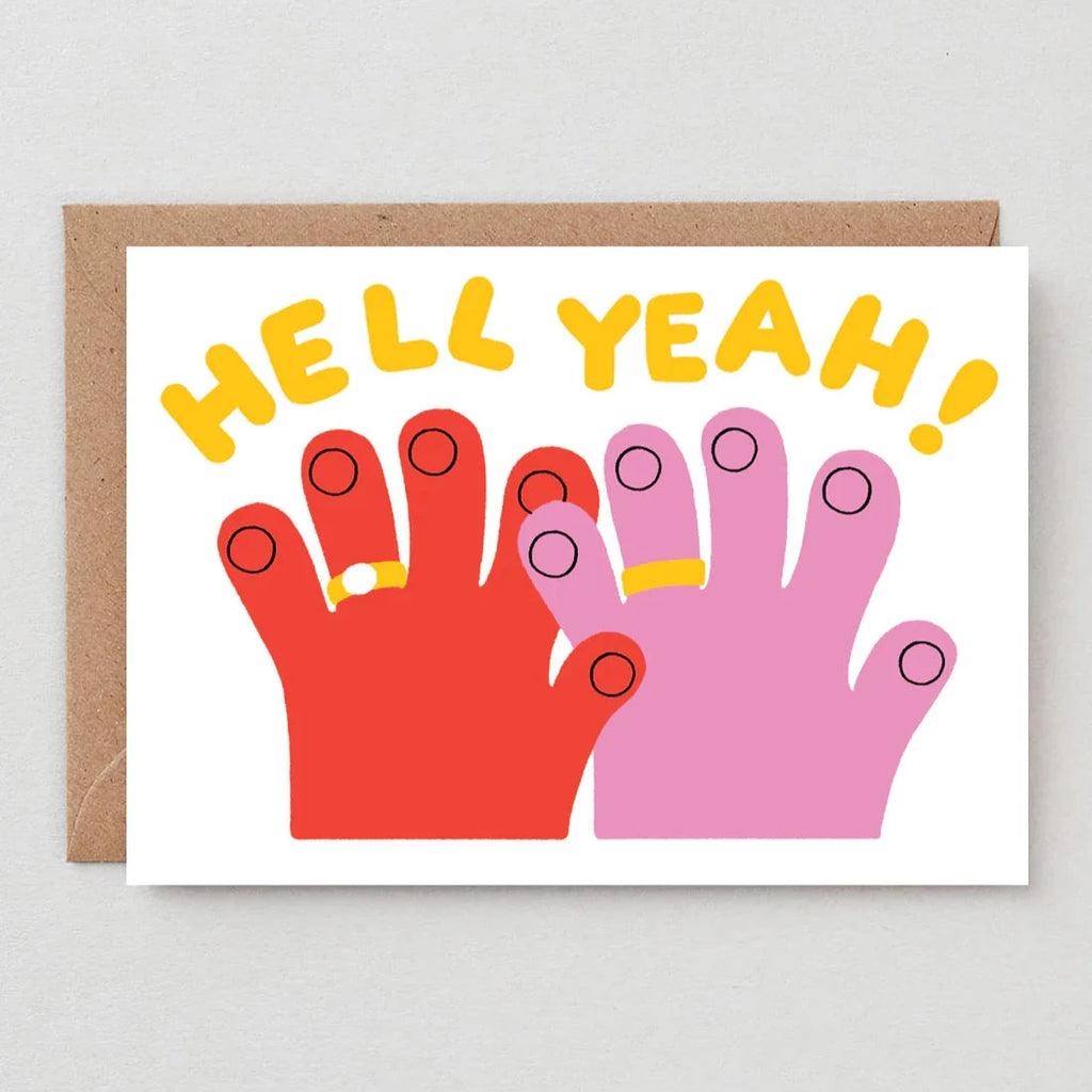 wrap magazine greeting card hell yeah! wedding engagement