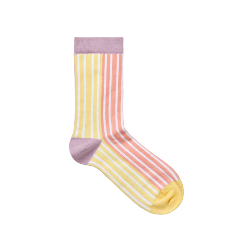 stine goya iggy pastel pink yellow stripe socks