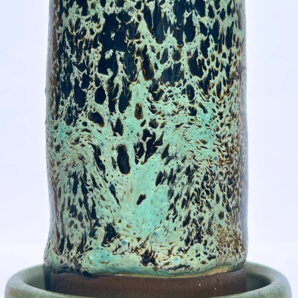 Hand-crafted ceramic incense burner by London brand Staye Studio ember 003 green