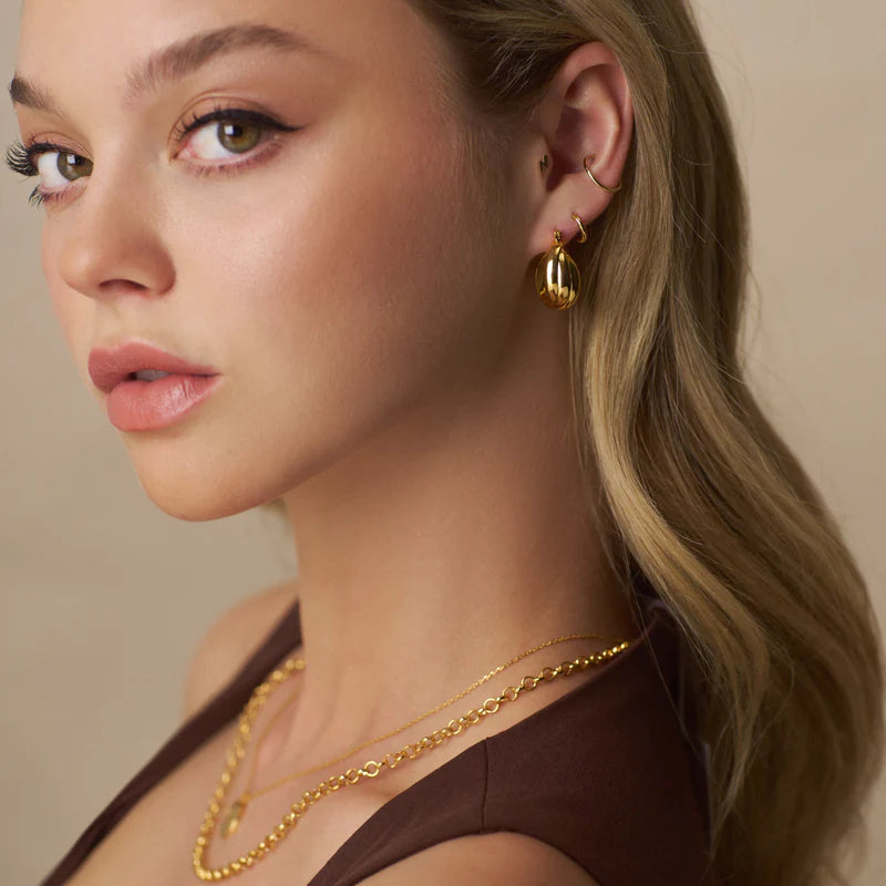 orelia gold Small Interlocking Hoop Earrings with a hinged clasp